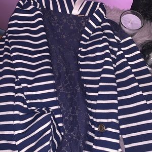 Striped blazer sheer in back